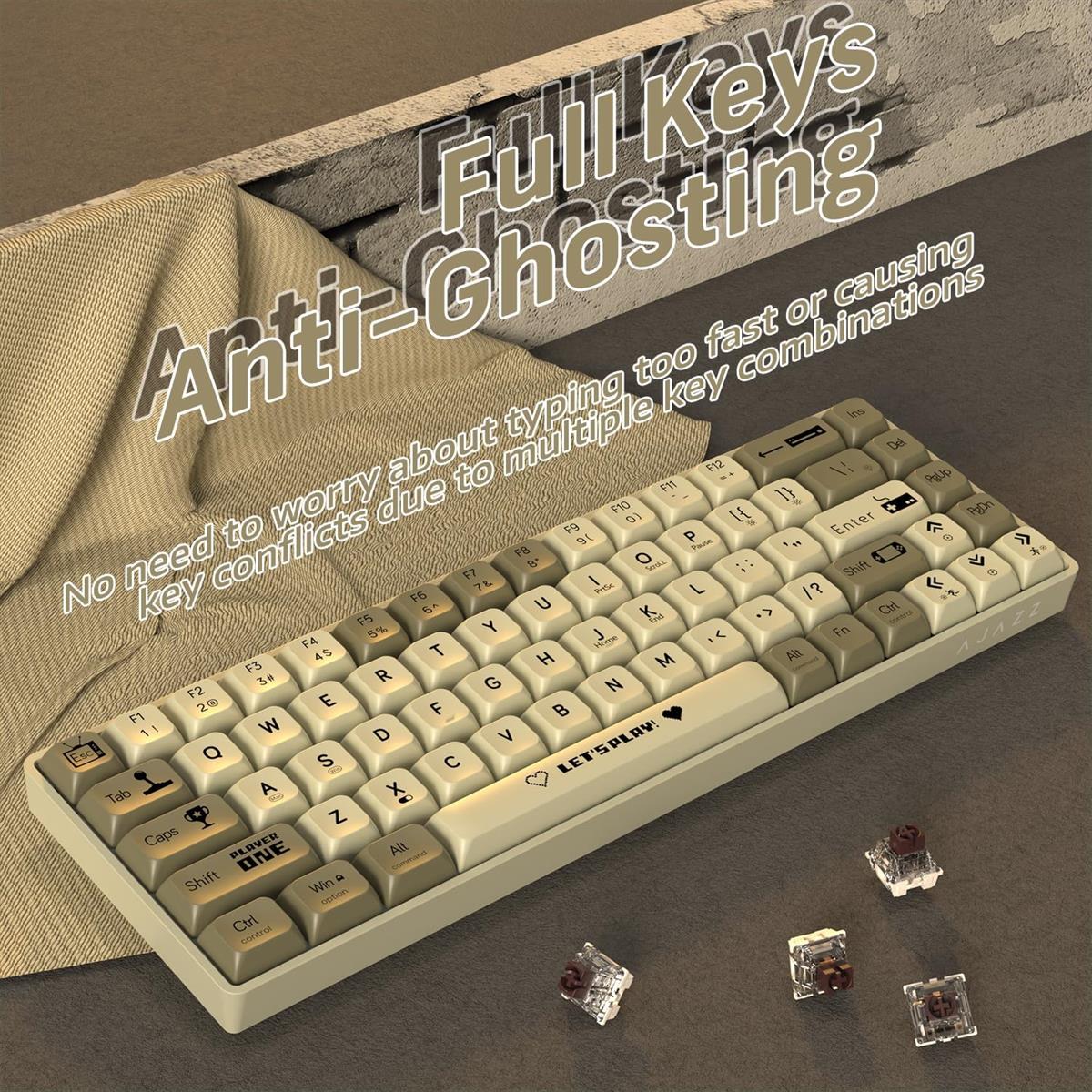 AJAZZ Keyboard AK680 Mechanical Gaming Keyboard Wired White Grey AJAZZ Keyboard AK680 Mechanical Gaming Keyboard Wired White Grey
